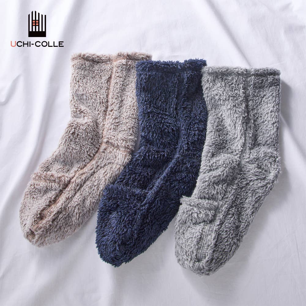 【おやすみ】2wayつま先開閉ソックス ボア（メンズ）【くつしたの日対象】